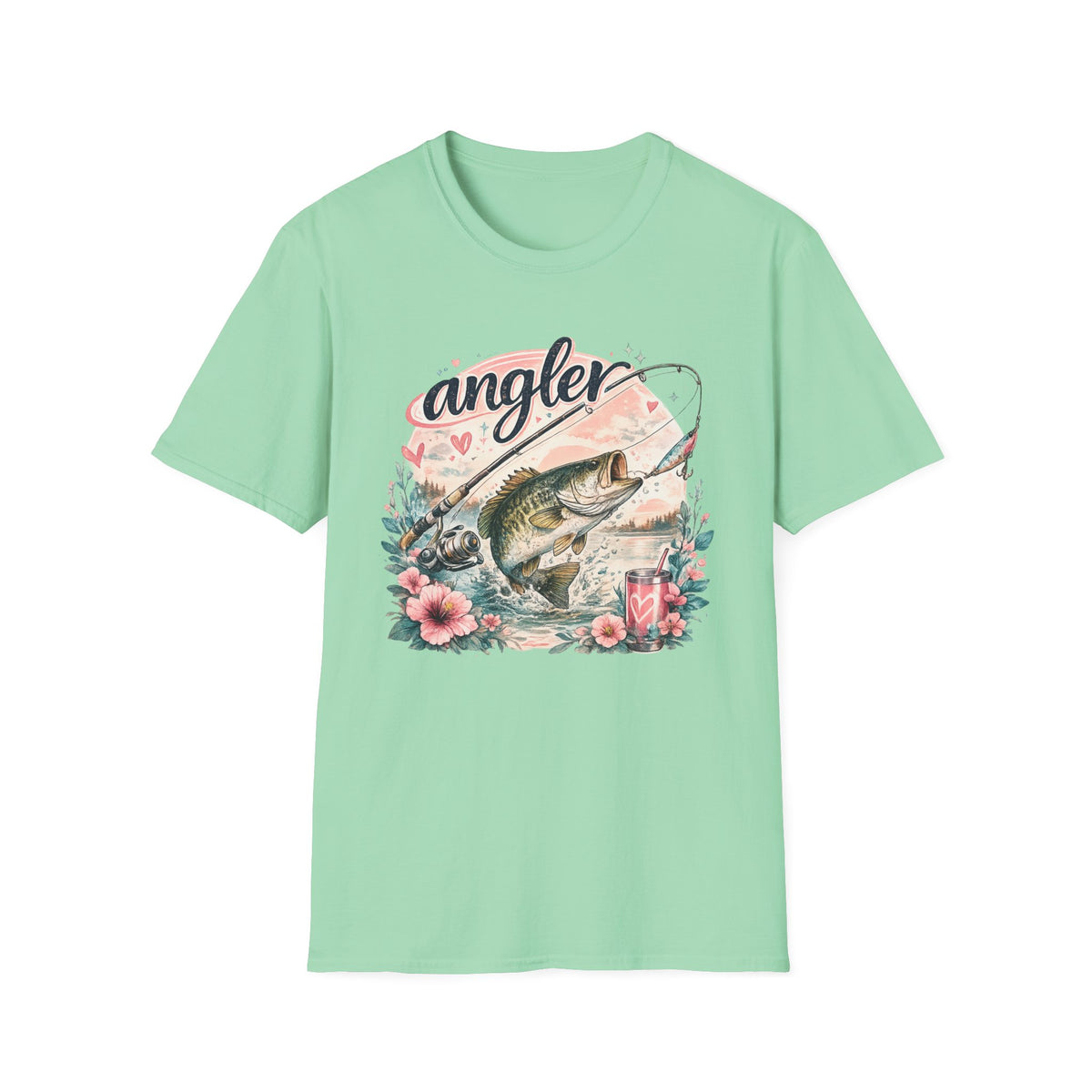 Angler with Flowers T-shirt