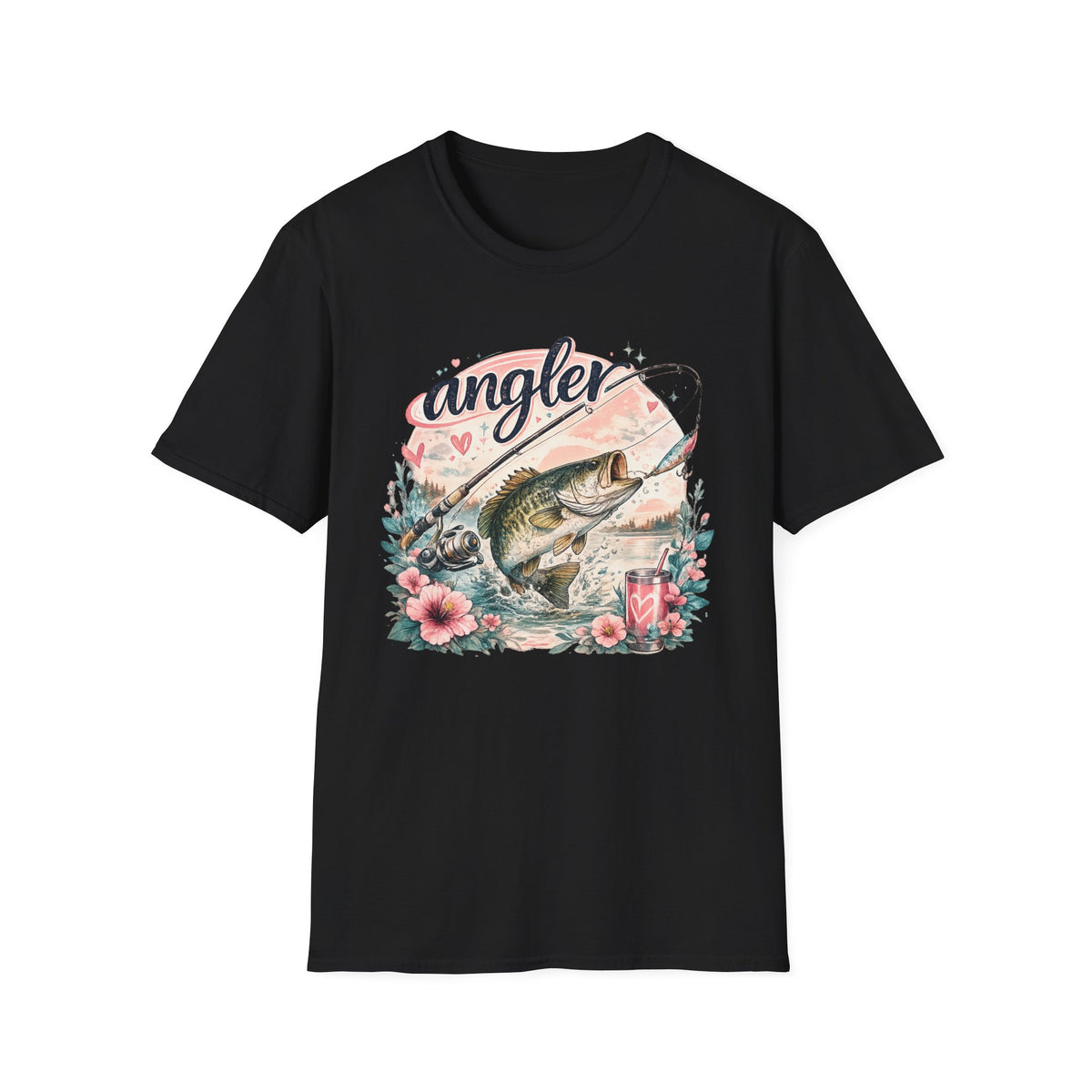 Angler with Flowers T-shirt
