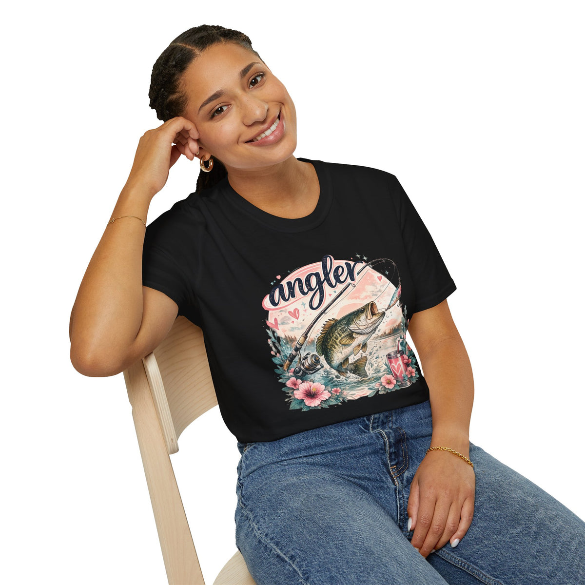 Angler with Flowers T-shirt
