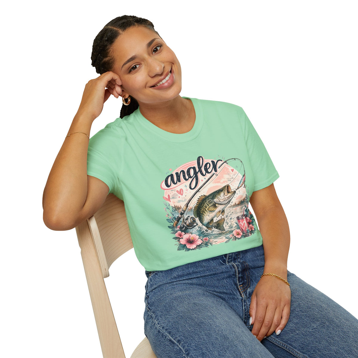 Angler with Flowers T-shirt